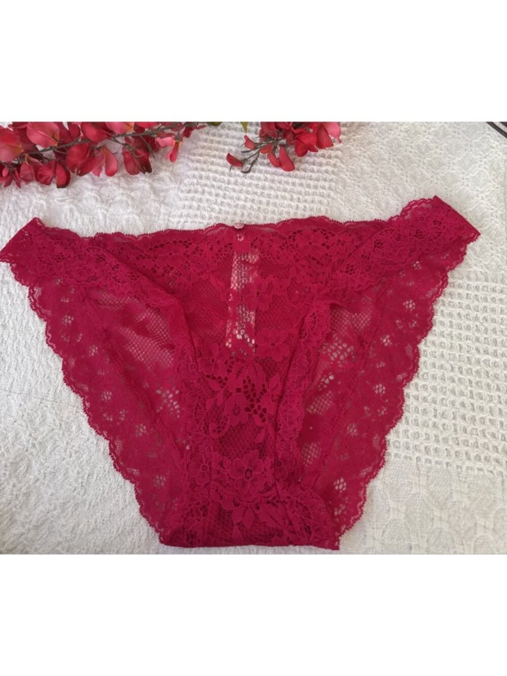 VICTORIA'S SECRET L DREAM ANGELS PINK LACE BIKINI PANTIES NWT